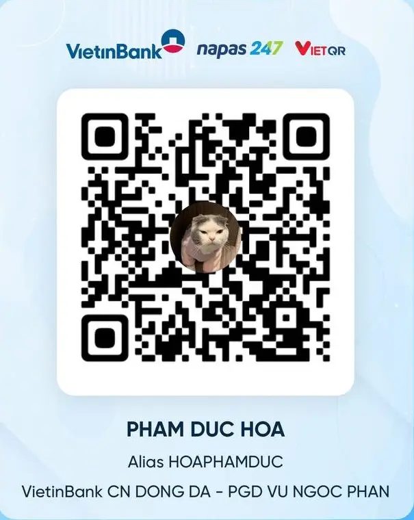 Donation QR code — VietinBank / VietQR, account holder PHAM DUC HOA